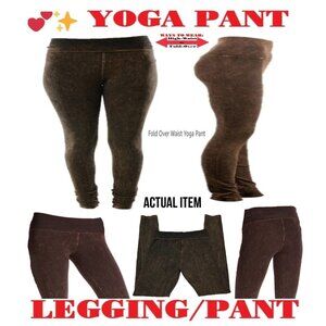 🛑BULLY High Waist ➕🆒 LEGGING PANT Fold Over SLIM LEG Mineral Wash 💸BUY NOW‼️